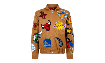 NBA Collage Vegan Leather Jacket 