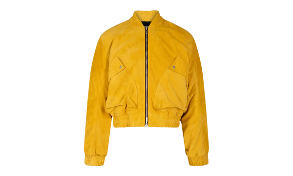 Suede Bomber Jacket "Mustard Yellow"