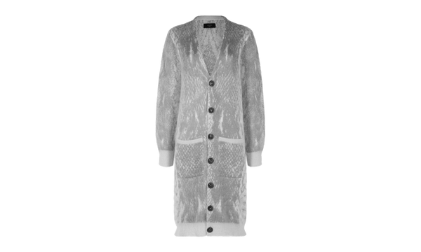Snakeskin Print Oversized Cardigan Sweater Wmsn "Grey"