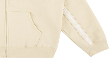 Text Stripe Zip Up Hoodie 