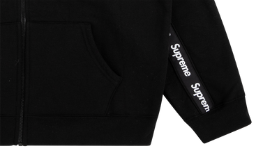 Text Stripe Zip Up Hoodie 