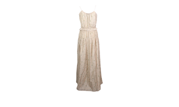 Cotton Floral Design Voile Maxi Dress 