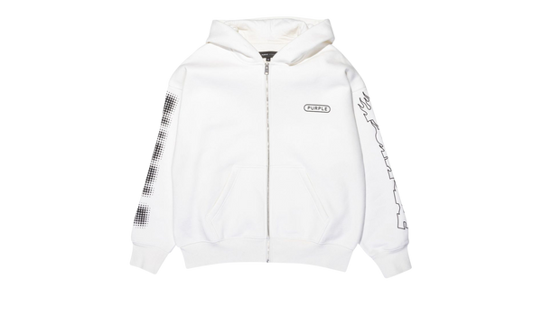HWT FLEECE FULL ZIP HOODY "White"