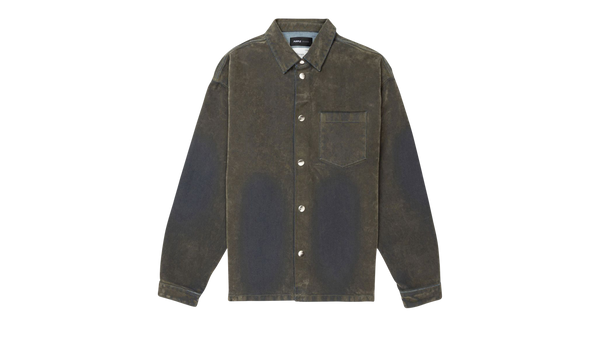 LS FLOCKED SHIRT JACKET "Green"