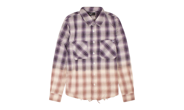 Ombre Lurex Plaid Shirt "Purple and Tan"