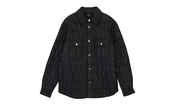 QUILTED LOGO OVER Snap Button Up "Black"