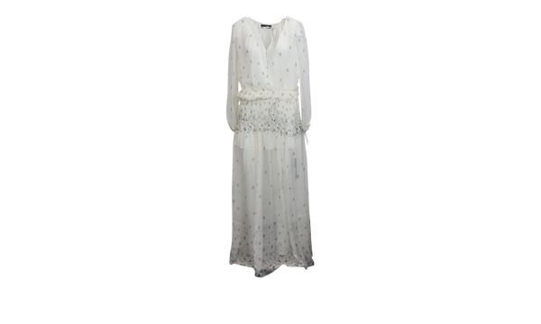 Printed Paisley Maxi Dress "White"