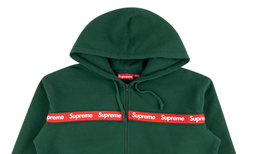 Text Stripe Zip Up Hoodie 