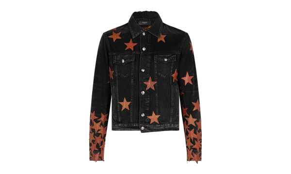Chemist Denim Trucker Jacket "Black And Orange"