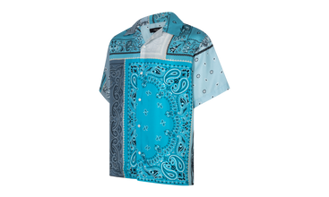 Silk Bandana Print Button Down Shirt 