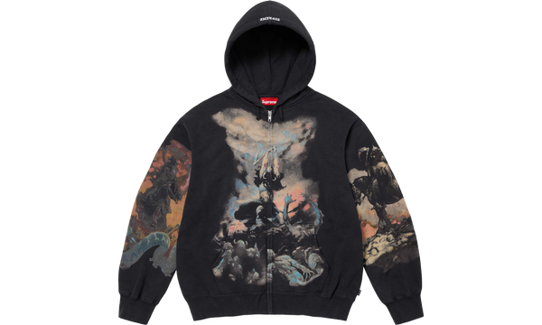 Frazetta Zip Up Hooded Sweatshirt "FW 24 Black"