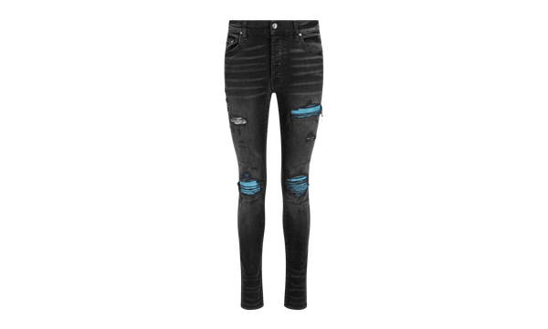 CRACKED PAINT Aged Straight-Fit Jeans "Black"