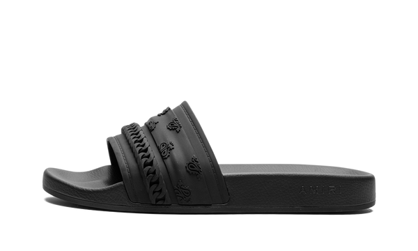 Bandana Chain Molded Poolside Slides "Black"