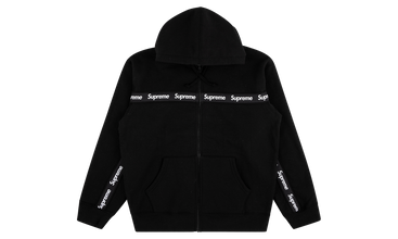 Text Stripe Zip Up Hoodie 