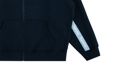 Text Stripe Zip Up Hoodie 
