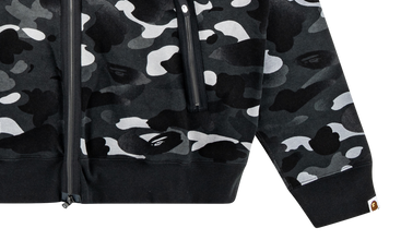 Gradation Camo Shark Mask Wide Zip Hoodie