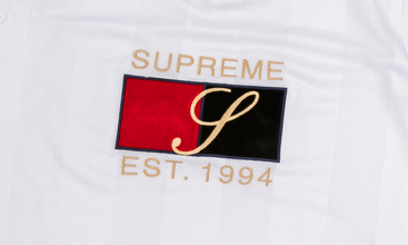 Velvet Logo Mesh Stripe Top