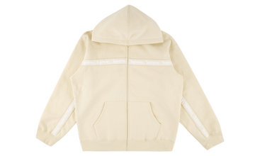 Text Stripe Zip Up Hoodie 