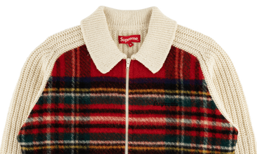 Plaid Front Zip Sweater 