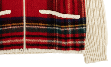 Plaid Front Zip Sweater 