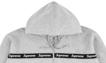 Text Stripe Zip Up Hoodie 