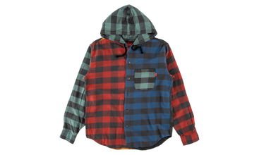 Hooded Buffalo Plaid Flannel Shirt 
