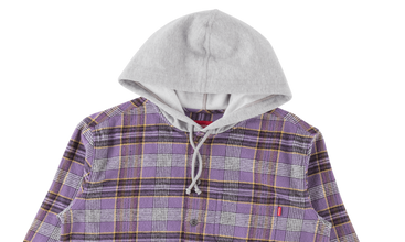 Hooded Plaid Flannel Shirt 