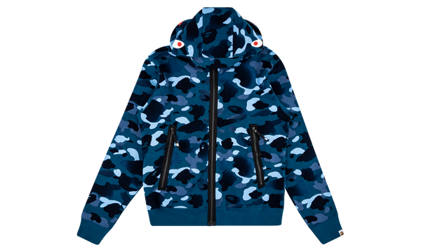 Gradation Camo Shark Mask Wide Zip Hoodie