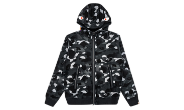 Gradation Camo Shark Mask Wide Zip Hoodie