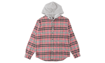Hooded Plaid Flannel Shirt 
