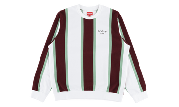 Vertical Striped Pique Crewneck 