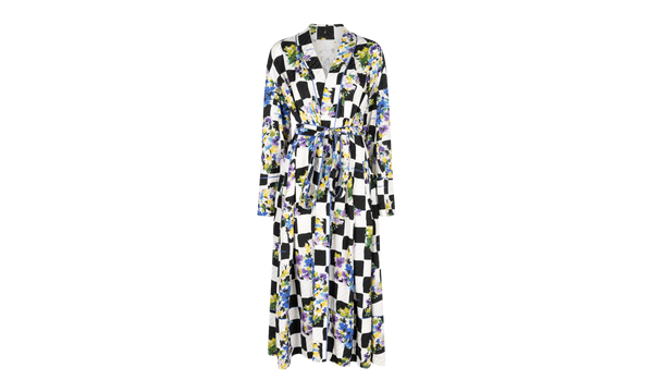 Satin Pajama Robe "Black and White"