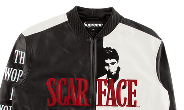 Scarface Embroidered Leather Jacket 