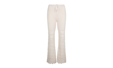 Checkered Crochet Flare Pants 