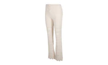 Checkered Crochet Flare Pants 