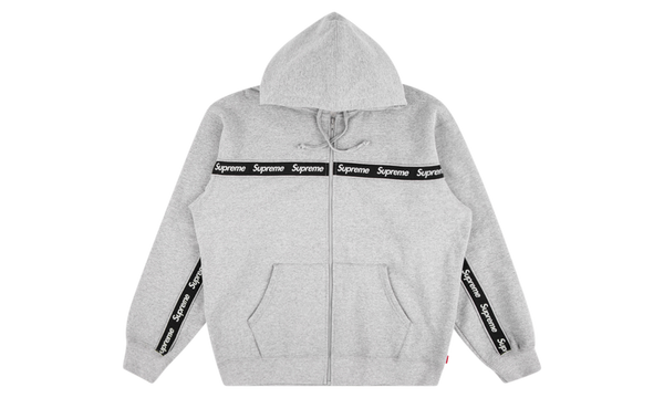 Text Stripe Zip Up Hoodie "FW 19"