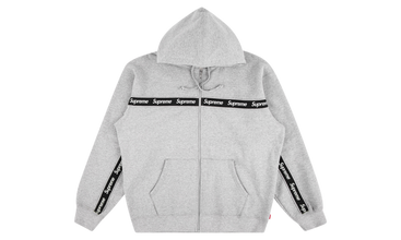 Text Stripe Zip Up Hoodie 