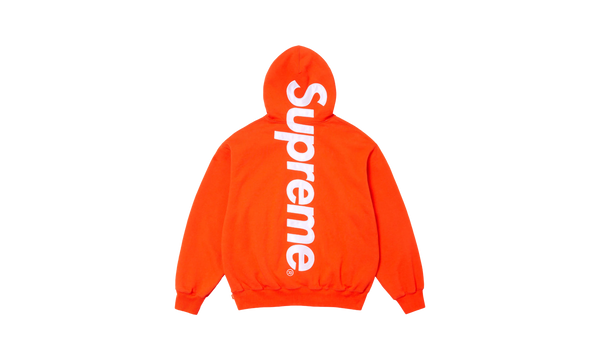 SATIN APPLIQUÉ HOODED SWEATSHIRT "FW 24 - Orange"