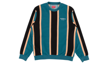 Vertical Striped Pique Crewneck 