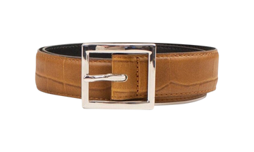 Embossed Croc Buckle Belt 