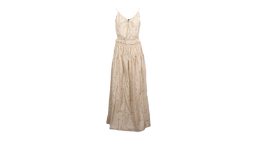 Cotton Floral Design Voile Maxi Dress 