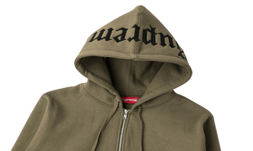 Old English Hood Logo Zip Up Sweater