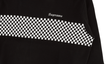Checkered Panel Crewneck Sweater 