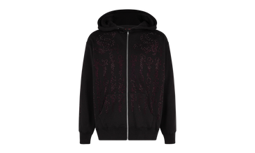 Rhinestone Zip Up Hooded Sweatshirt 