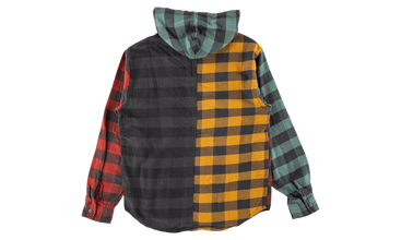 Hooded Buffalo Plaid Flannel Shirt 