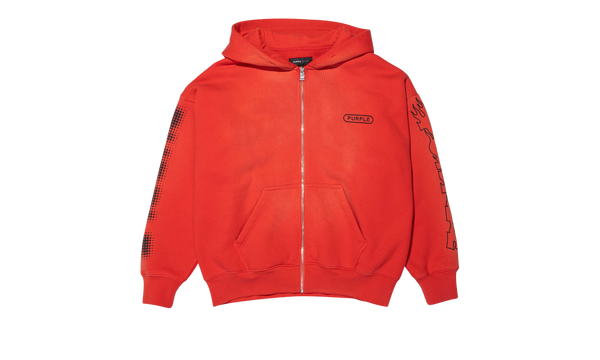 HWT FLEECE FULL ZIP HOODY "Red"