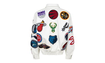 NBA Collage Vegan Leather Jacket