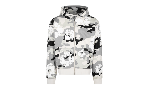 Cotton Wreath Zip Hoodie "White Camo"