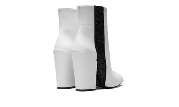 Glitter Stripe Round Toe Boots 