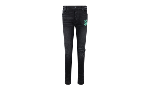 WATERCOLOR LOGO JEAN Aged Straight-Fit Jeans "Black"
